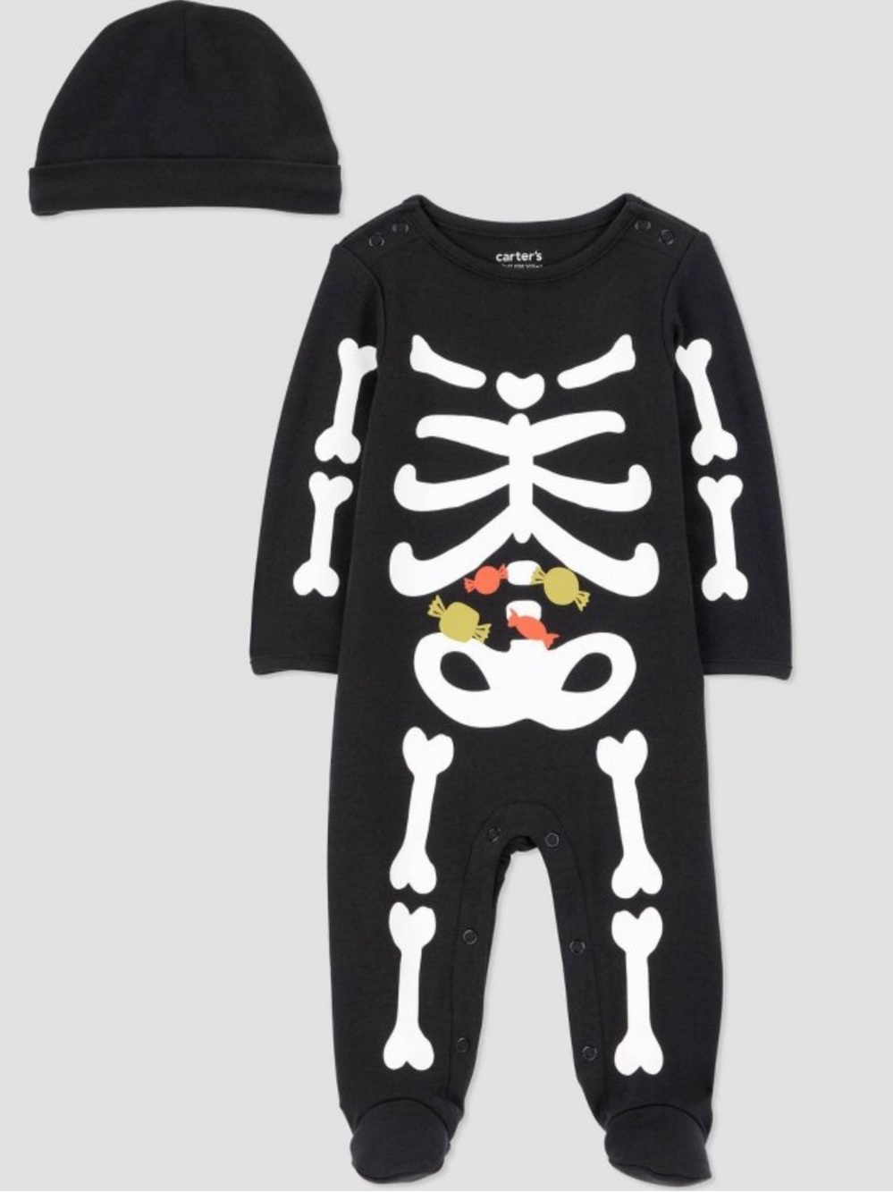 🖤🧡 NWT Carter’s Baby Skeleton Sleeper w/ Hat - Halloween 🧡🖤